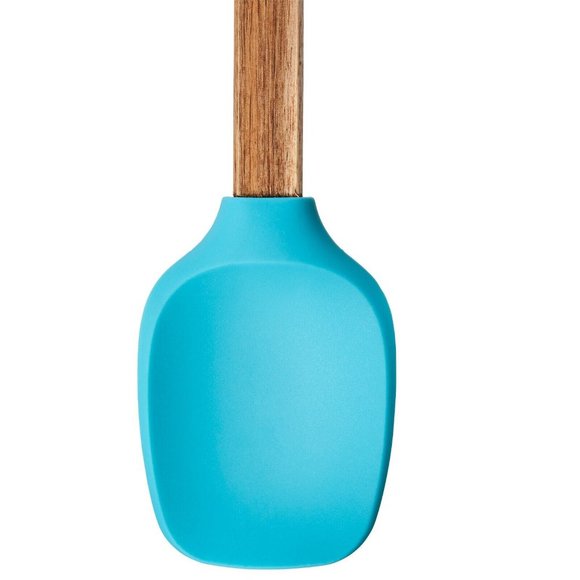 NEW! PIONEER WOMAN BLUE Silicone SPATULA SET~4 PIECES~ACACIA WOOD SILICONE - Picture 10 of 10